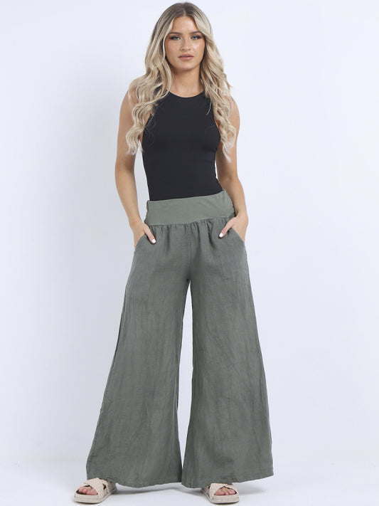 Linen Wide Leg Trouser