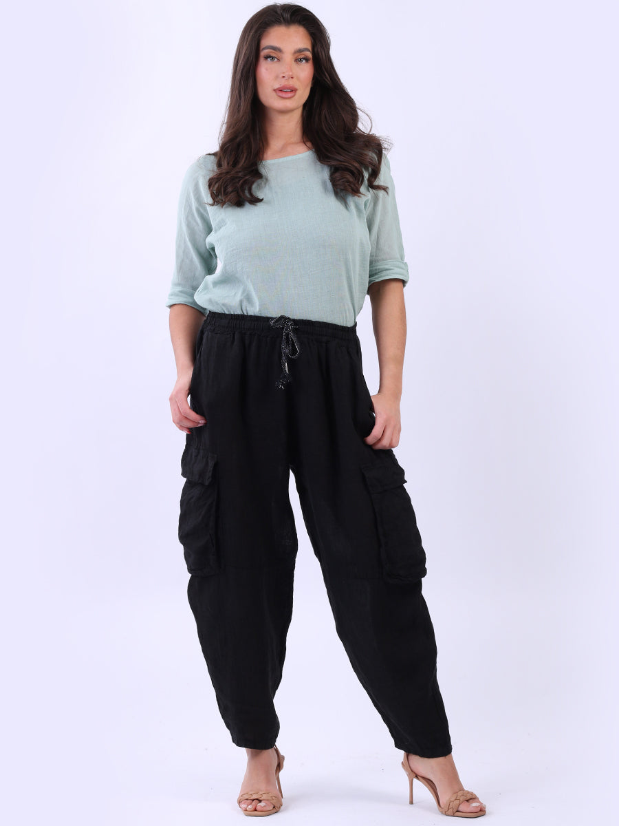 Linen Cargo Jogger