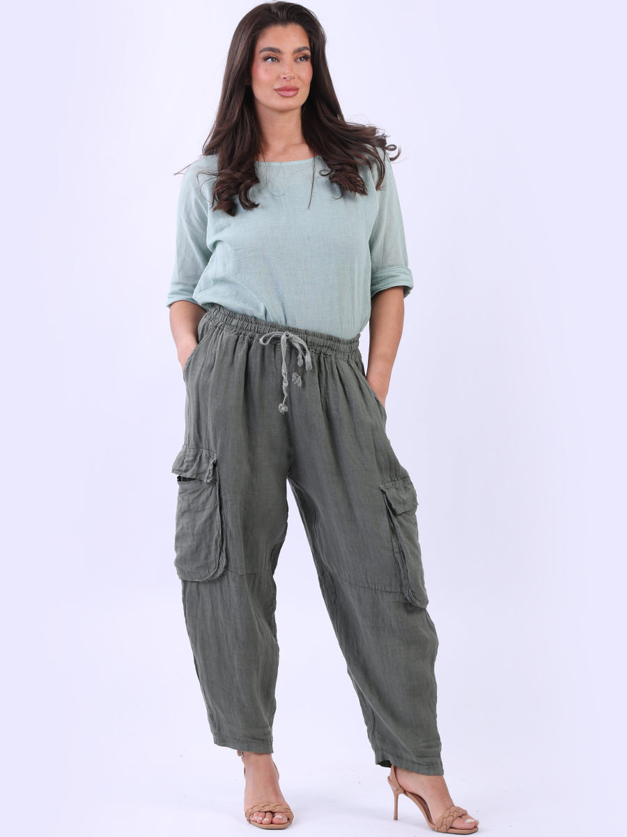 Linen Cargo Jogger