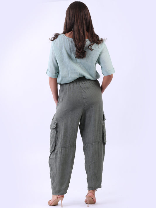 Linen Cargo Jogger