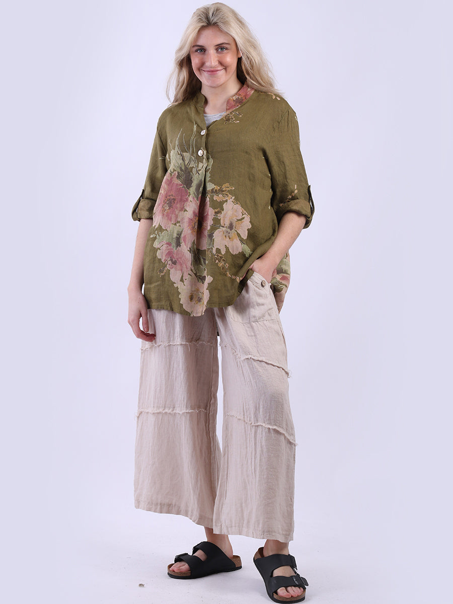 Floral Linen Tunic Top