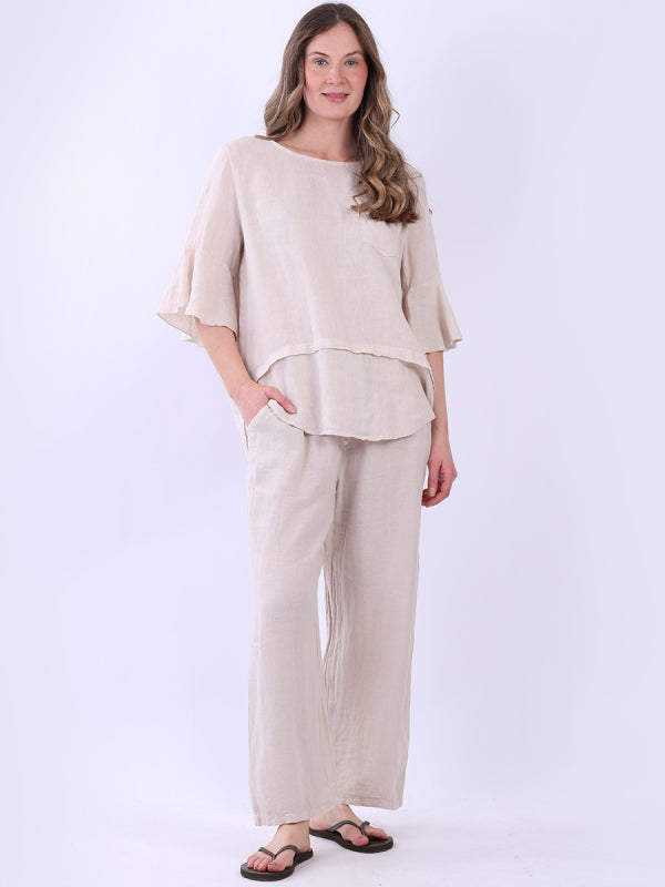 Linen Bell Sleeve Top