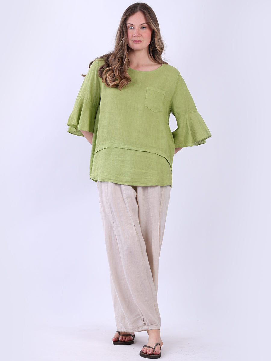 Linen Bell Sleeve Top