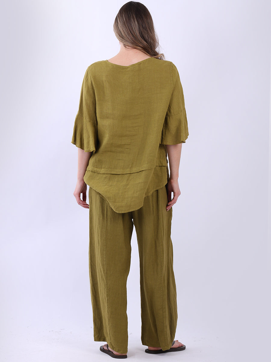 Linen Bell Sleeve Top
