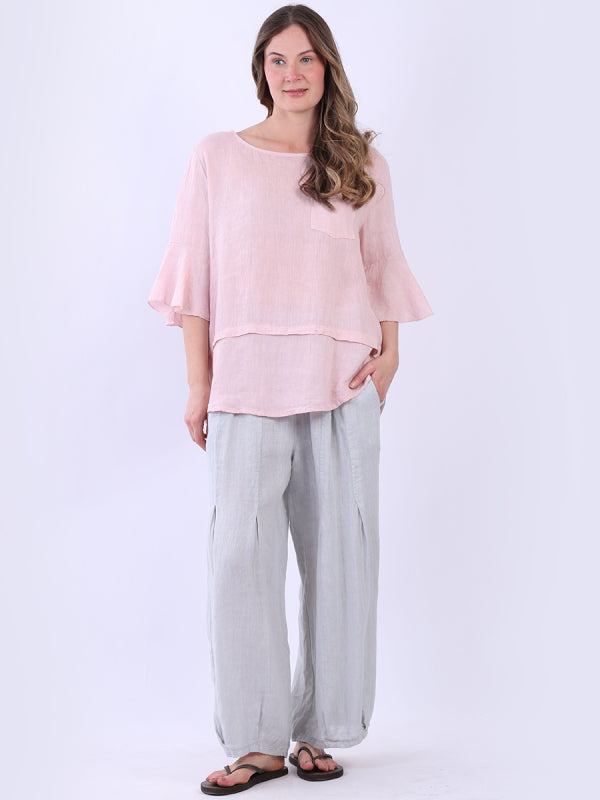 Linen Bell Sleeve Top