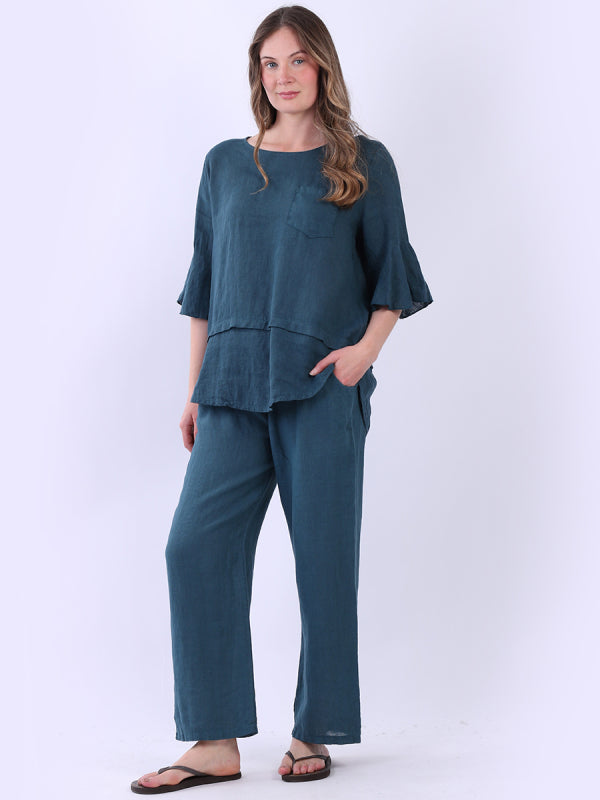 Linen Bell Sleeve Top