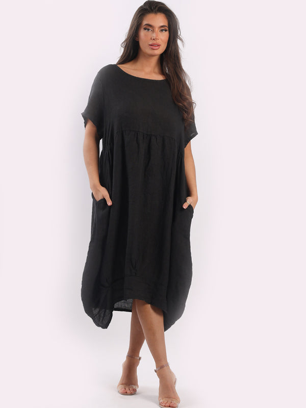Midi Linen Swing Dress