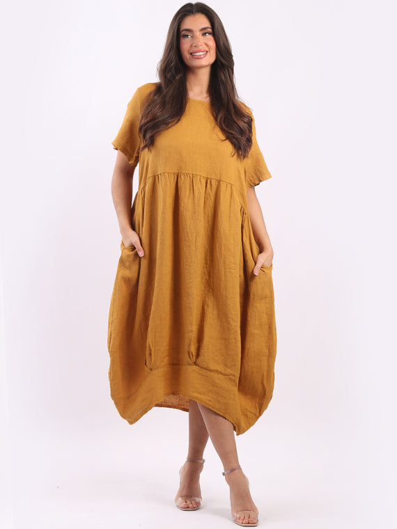 Midi Linen Swing Dress