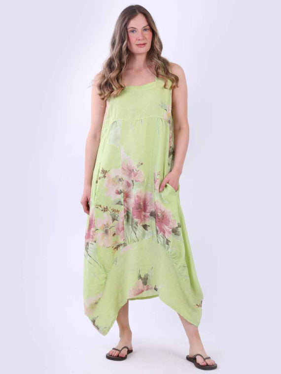 Floral Linen Baloon Dress