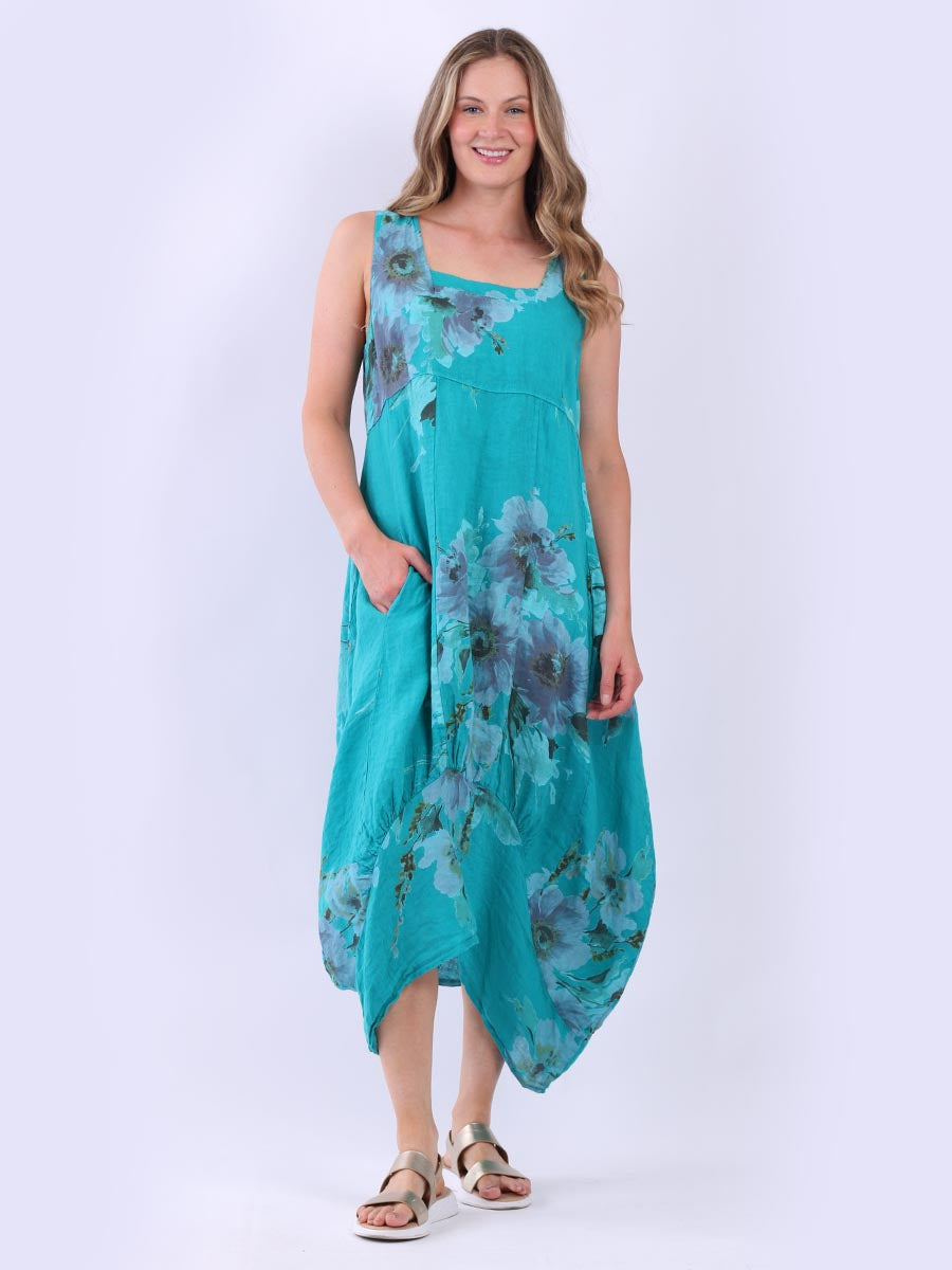 Floral Linen Baloon Dress