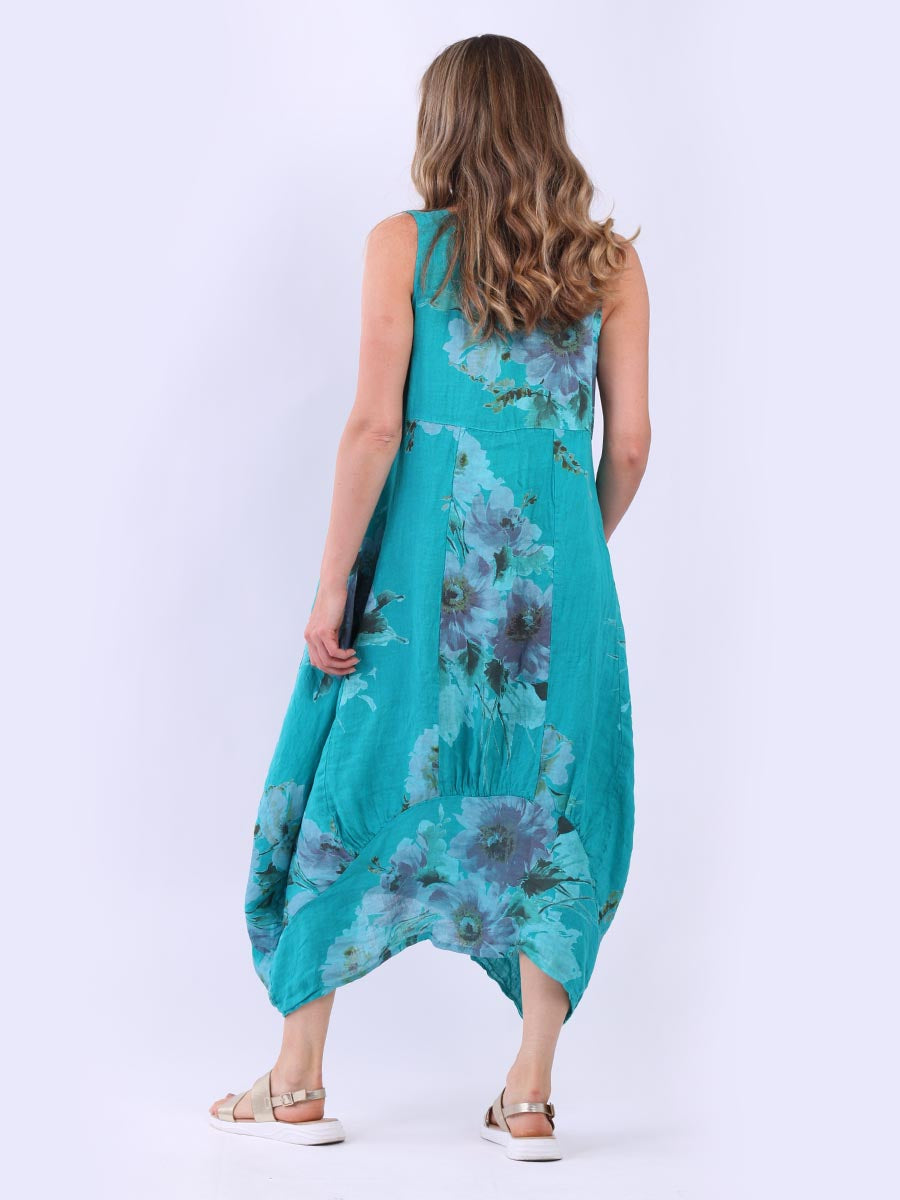 Floral Linen Baloon Dress
