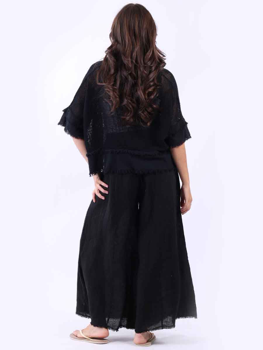 Mesh Net Raw Edges Cotton Crop Top