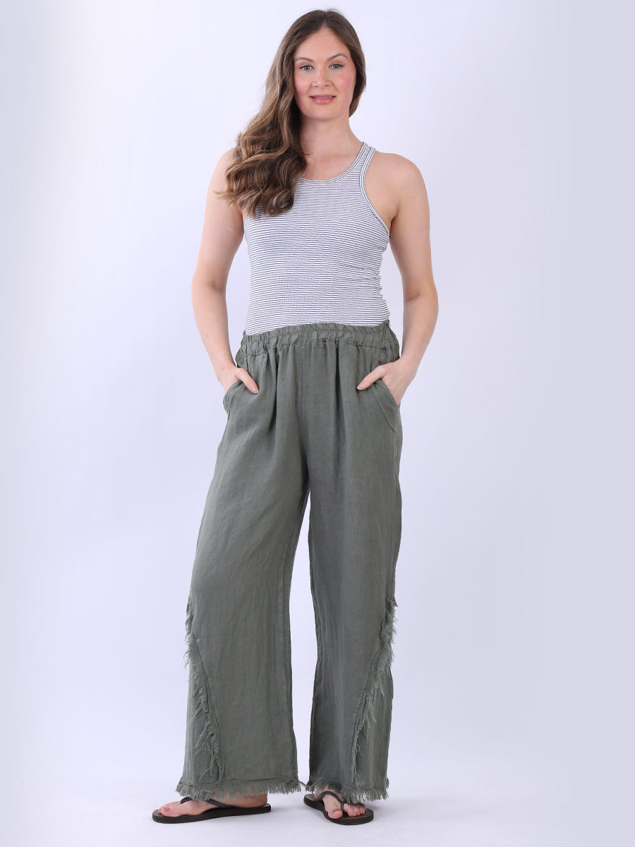 Straight Leg Linen Trouser