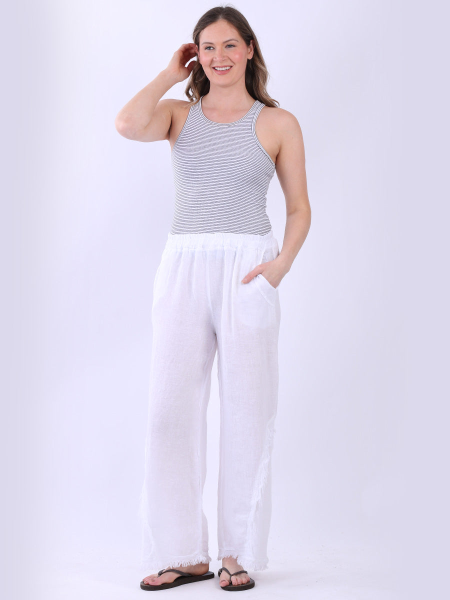 Straight Leg Linen Trouser