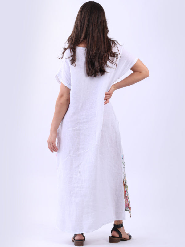 Linen Garden Print Dress