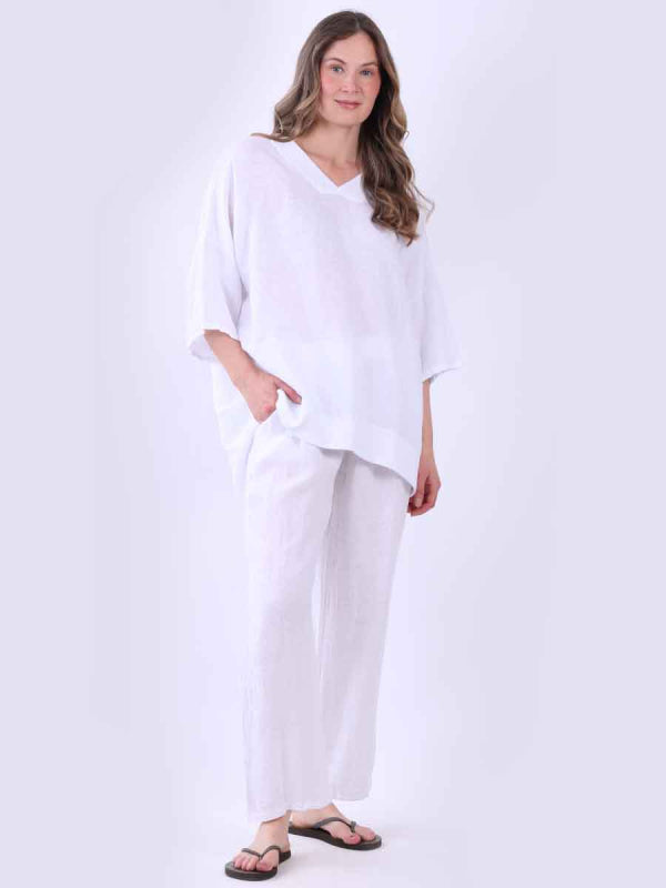 Oversized Solid Linen Top