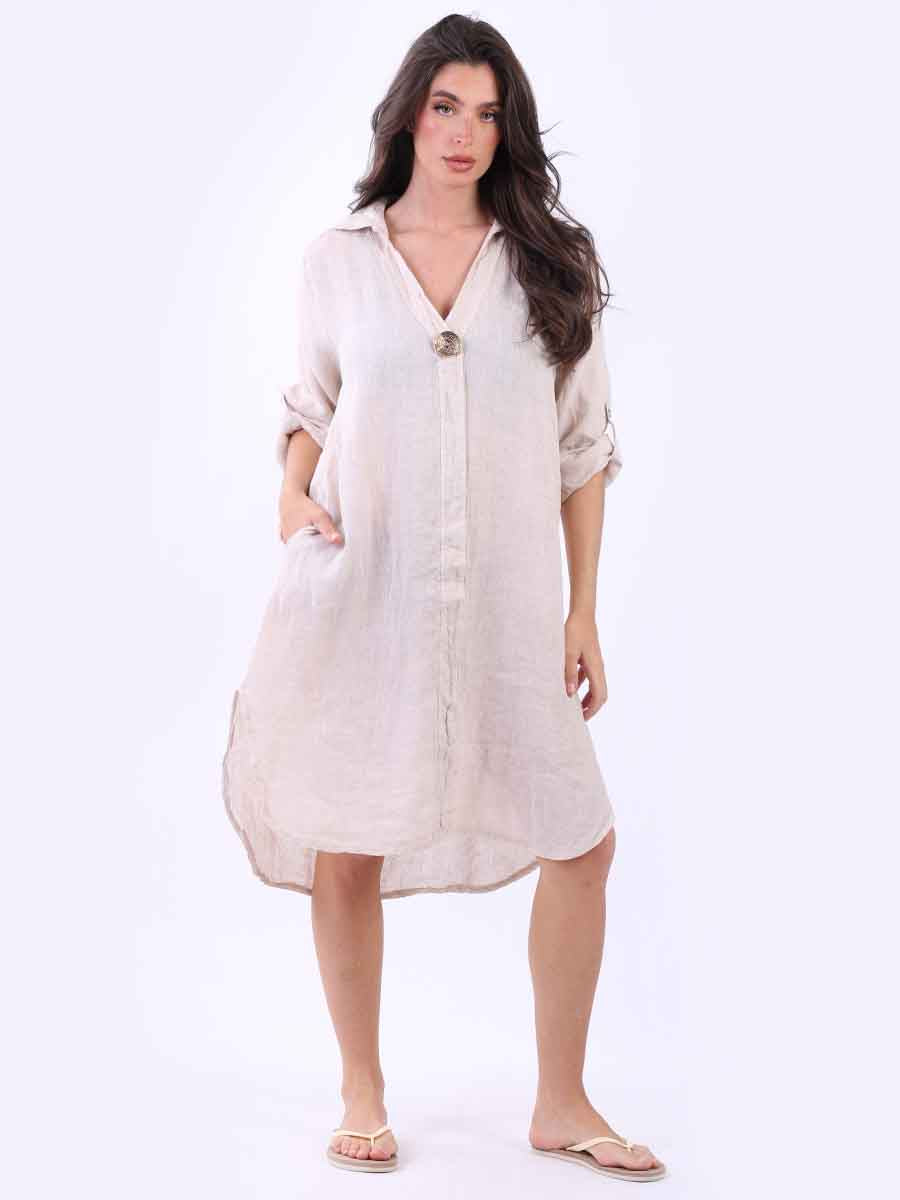 Linen Collared Dress – I Wear Italy