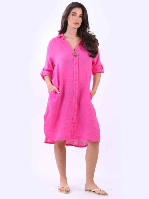 Linen Collared Dress