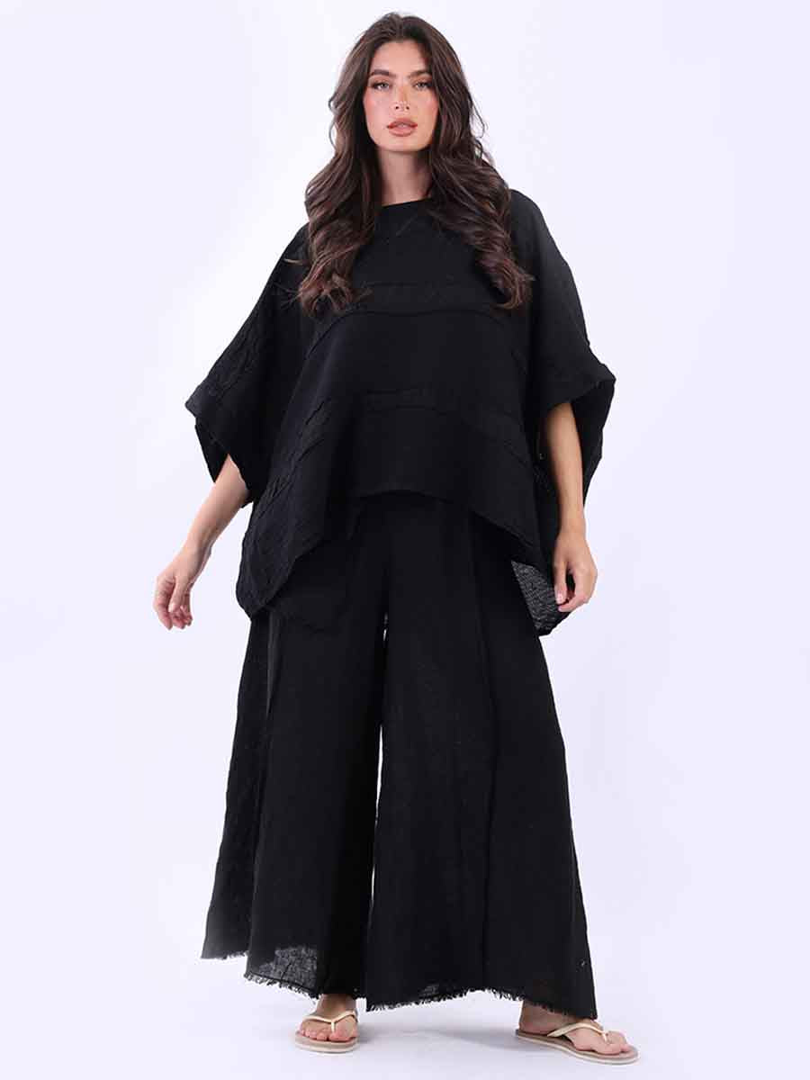 Batwing Oversized Solid Vintage Linen Top