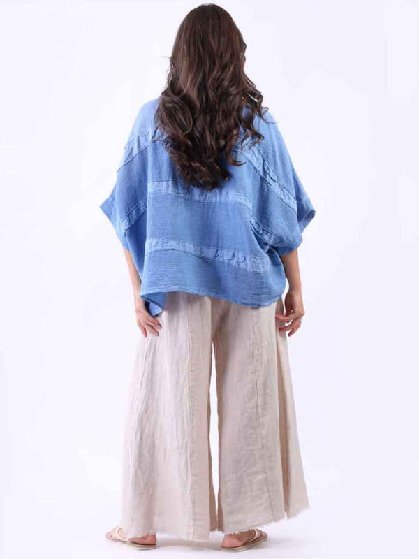 Batwing Oversized Solid Vintage Linen Top