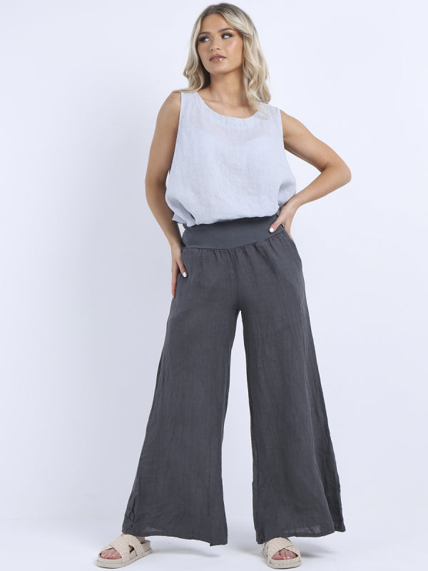 Linen Wide Leg Trouser