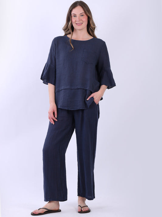 Linen Bell Sleeve Top