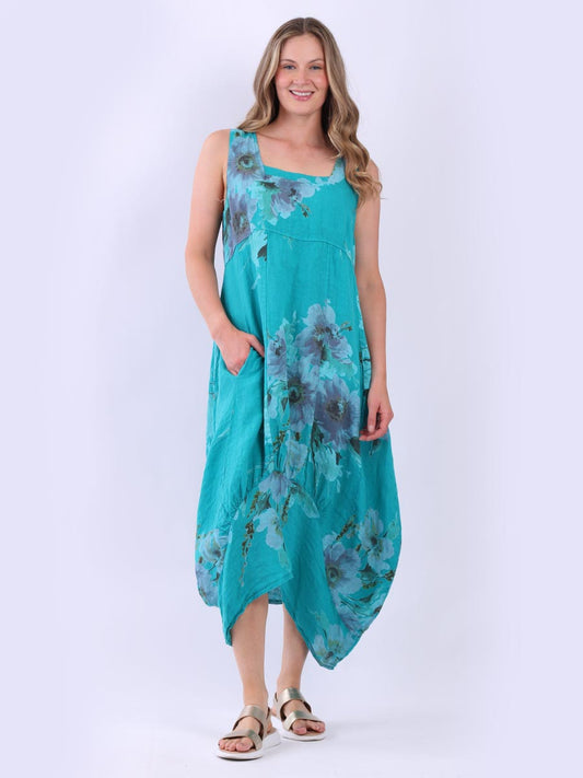 Floral Linen Baloon Dress