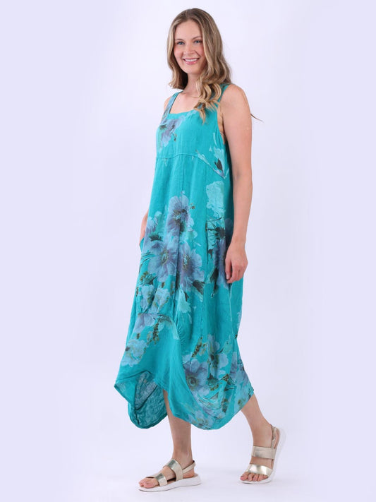 Floral Linen Baloon Dress